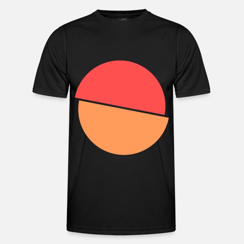Geteilter Kringel Rotes Und Oranges Design Männer Funktions-T-Shirt