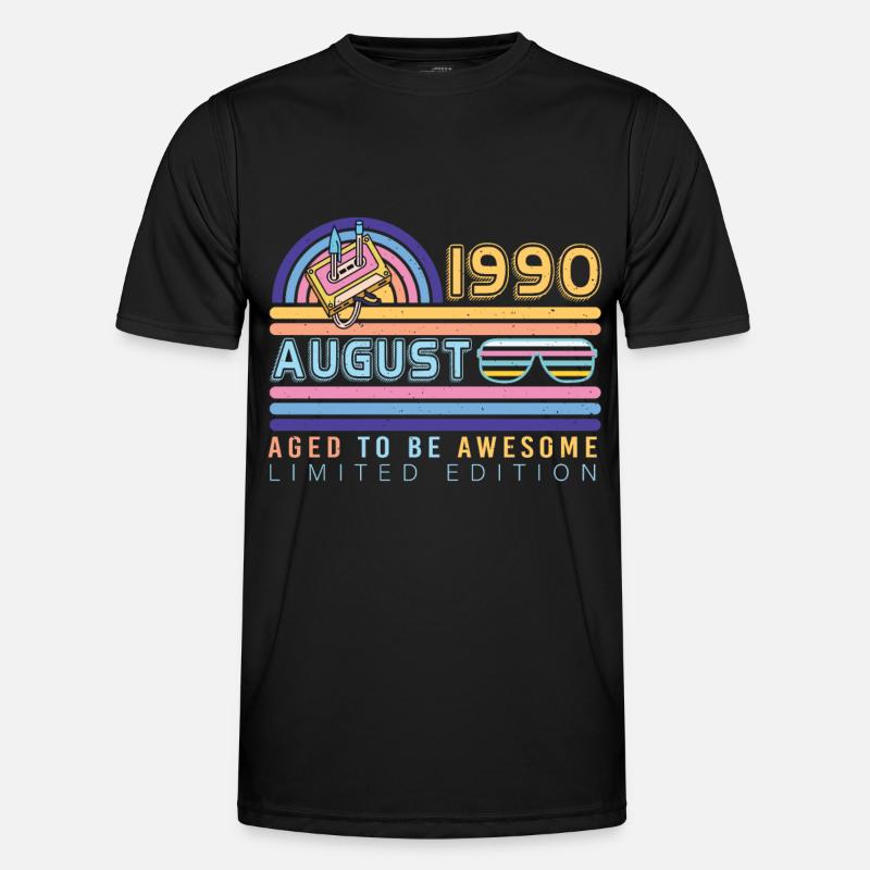 Geschenkidee August 1990 - Männer Funktions-T-Shirt - Schwarz