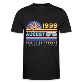 Geboren Im August 1999 - Männer Funktions-T-Shirt - Schwarz - Vorne - AI Model Male 178 dark (178cm)