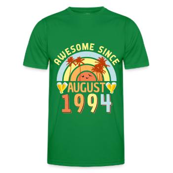 Année de construction 1994 en août - T-shirt sport Homme - vert - Devant - AI Model Male 178 dark (178cm)