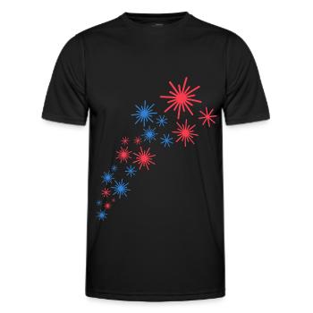 Ciel étoilé en bleu et rouge - T-shirt sport Homme - noir - Devant - AI Model Male 178 dark (178cm)