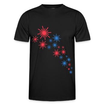 Ciel étoilé en bleu et rouge - T-shirt sport Homme - noir - Devant - AI Model Male 178 dark (178cm)