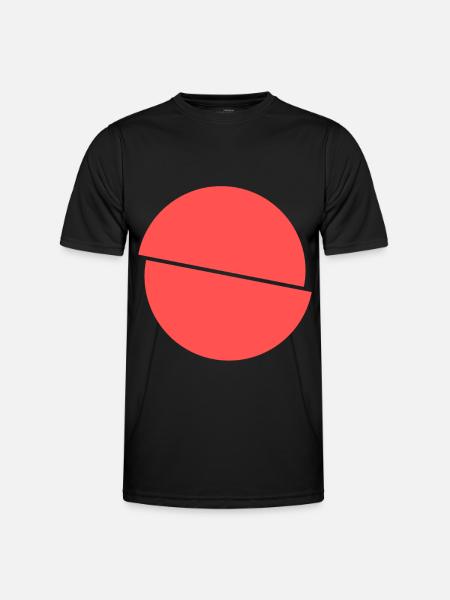 Halbe Kreise Rotes Design - Männer Funktions-T-Shirt - Schwarz