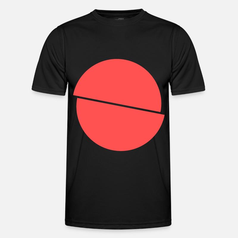 Half Circles Red Design - Men's Functional T-Shirt - black