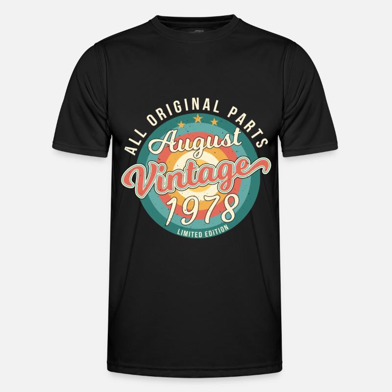 August 1978 Geschenkidee - Männer Funktions-T-Shirt - Schwarz