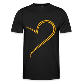 Simpeles Halbes Gelbes Herz - Männer Funktions-T-Shirt - Schwarz - Vorne - AI Model Male 178 dark (178cm)