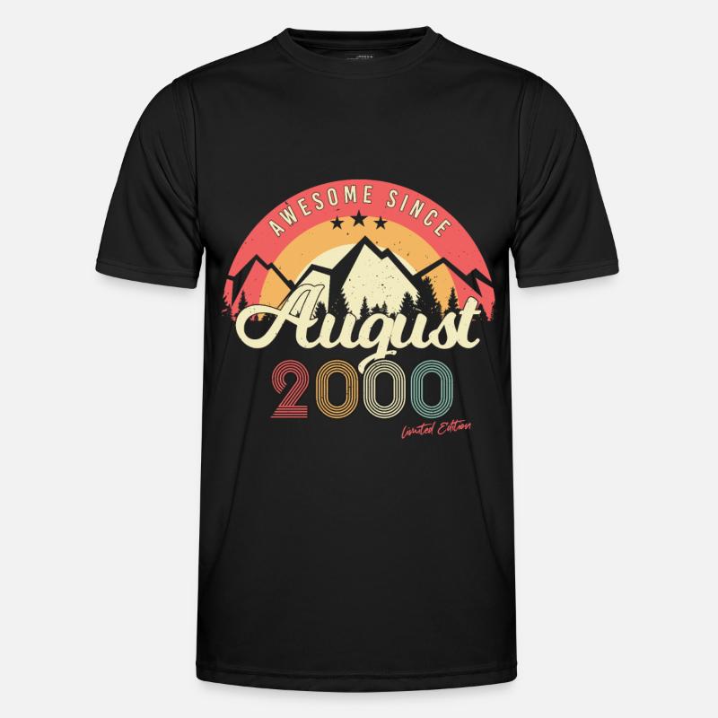 Birthday greeting August 2000 - Men's Functional T-Shirt - black
