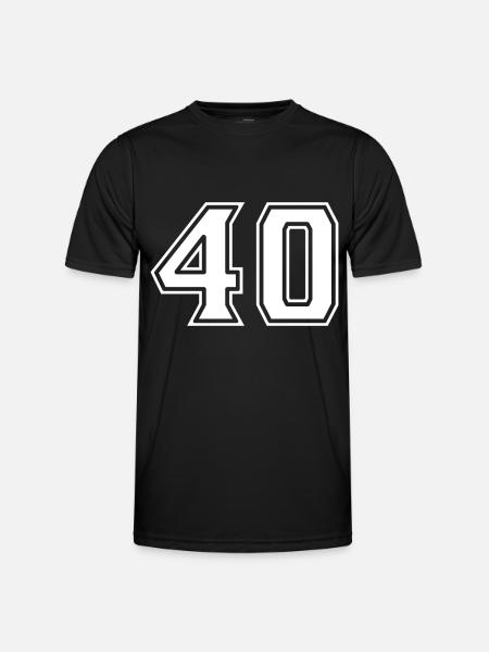 Number 40 White - Men's Functional T-Shirt - black