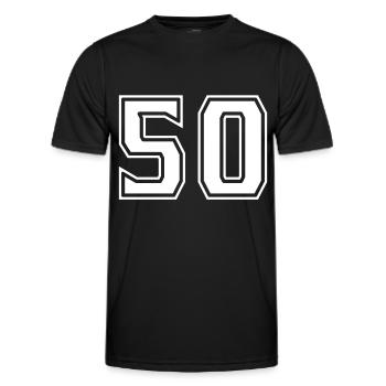 50 Weiss Simpel Design - Männer Funktions-T-Shirt - Schwarz - Vorne - AI Model Male 178 dark (178cm)