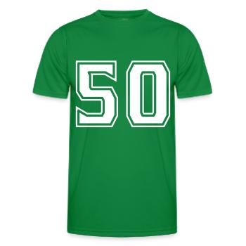50 White Simple Design - Men's Functional T-Shirt - kelly green - Front - AI Model Male 178 dark (178cm)