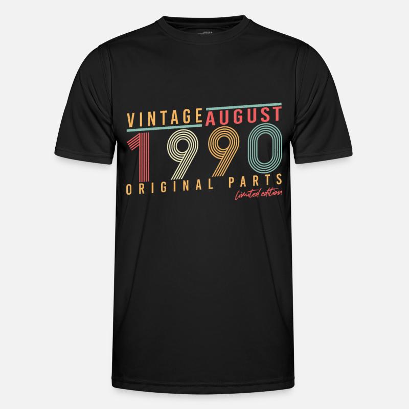 August 1990 Geschenkidee - Männer Funktions-T-Shirt - Schwarz