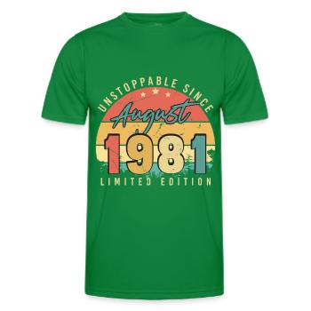 1981 In August Vintage - Men's Functional T-Shirt - kelly green - Front - AI Model Male 178 dark (178cm)