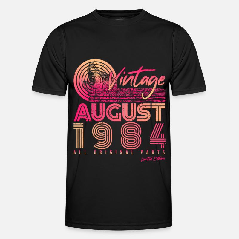 August 1984 Gift idea - Men's Functional T-Shirt - black