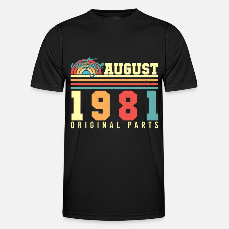 August 1981 Geschenkidee - Männer Funktions-T-Shirt - Schwarz