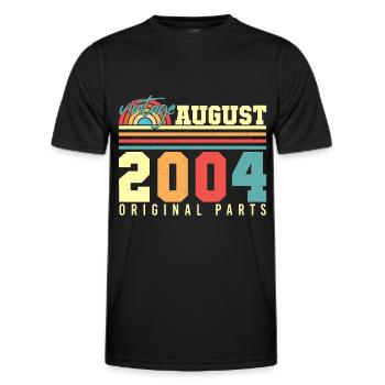2004 Finally of legal age in August - Men's Functional T-Shirt - black - Front - AI Model Male 178 dark (178cm)