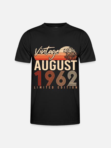 1962 In August 60th birthday - Men's Functional T-Shirt - black