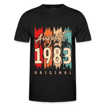 1983 In August Birthday Greetings - Men's Functional T-Shirt - black - Front - AI Model Male 178 dark (178cm)