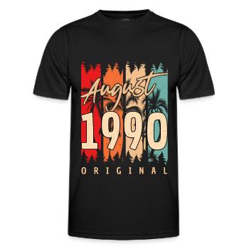 Année de construction 1990 en août - T-shirt sport Homme - noir - Devant - AI Model Male 178 dark (178cm)