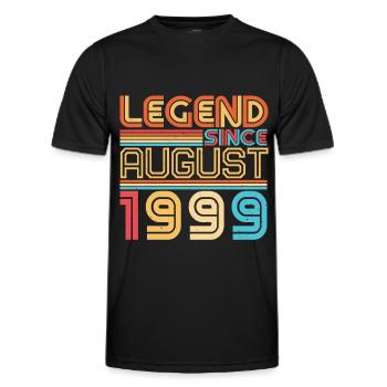 1999 Août Rétro - T-shirt sport Homme - noir - Devant - AI Model Male 178 dark (178cm)