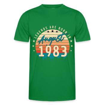 Né en 1983 en août - T-shirt sport Homme - vert - Devant - AI Model Male 178 dark (178cm)