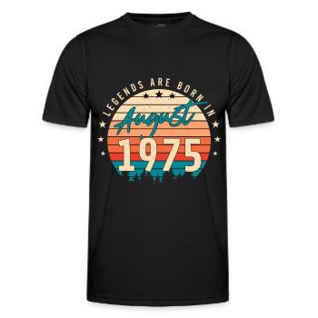 1975 In August Birthday Greetings - Men's Functional T-Shirt - black - Front - AI Model Male 178 dark (178cm)