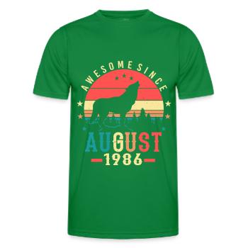 Année de construction 1986 en août - T-shirt sport Homme - vert - Devant - AI Model Male 178 dark (178cm)