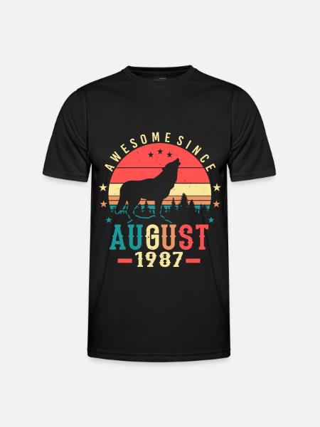 Né en 1987 en août - T-shirt sport Homme - noir