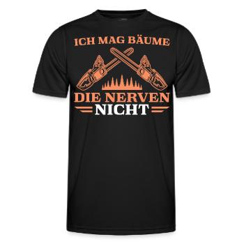 Forstwirt Ich mag Bäume Holzfäller - Männer Funktions-T-Shirt - Schwarz - Vorne - AI Model Male 178 dark (178cm)