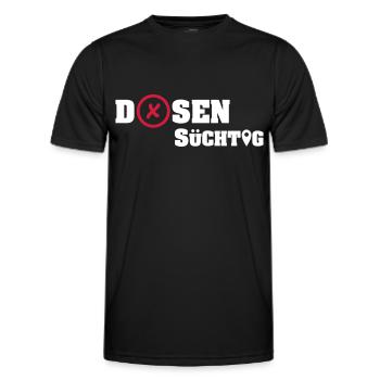 Geocacher: Dosensüchtig - Männer Funktions-T-Shirt - Schwarz - Vorne - AI Model Male 178 dark (178cm)