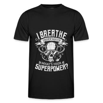 I UNDER WATER SUPERPOWER DIVER GIFT - Men's Functional T-Shirt - black - Front - AI Model Male 178 dark (178cm)