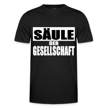 Säule der Gesellschaft Shirt Tasse Lustige Sprüche - Männer Funktions-T-Shirt - Schwarz - Vorne - AI Model Male 178 dark (178cm)