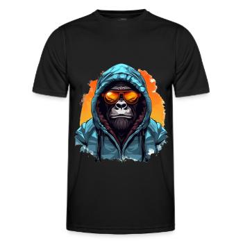 Streetstyle-Berggorilla | Gorilla-Liebhaber - Männer Funktions-T-Shirt - Schwarz - Vorne - AI Model Male 178 dark (178cm)