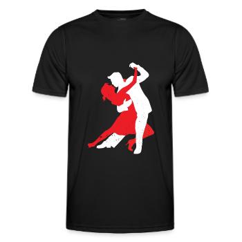 Danse Silhouette Couple Danse Romantique Danse - T-shirt sport Homme - noir - Devant - AI Model Male 178 dark (178cm)
