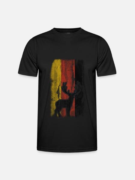 Drapeau allemand 2 et chasse - - T-shirt sport Homme - noir