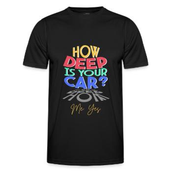Quelle est la profondeur de votre voiture? - T-shirt sport Homme - noir - Devant - AI Model Male 178 dark (178cm)