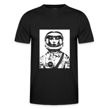 ASTRONAUTIN ASTRONAUT FRAU FRAUENPOWER STENCIL - Männer Funktions-T-Shirt - Schwarz - Vorne - AI Model Male 178 dark (178cm)