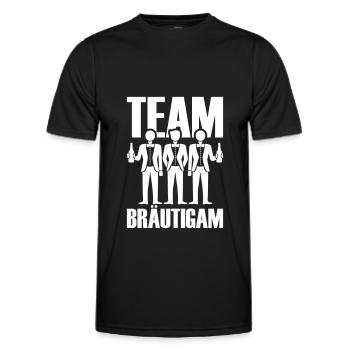 Team Bräutigam Polterhochzeit - Männer Funktions-T-Shirt - Schwarz - Vorne - AI Model Male 178 dark (178cm)