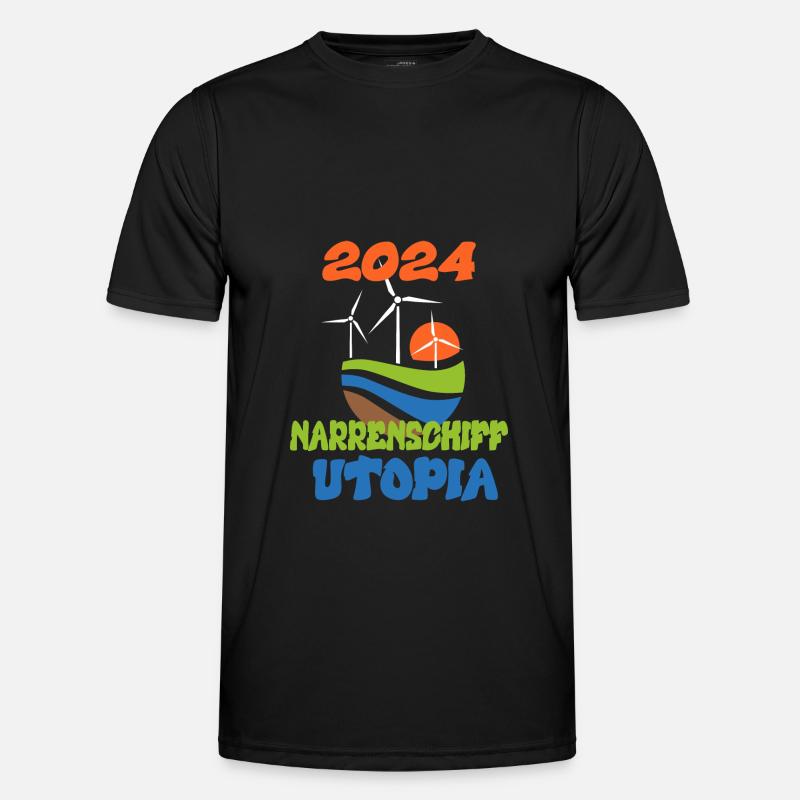 Narrenschiff Utopia, 2024 - Männer Funktions-T-Shirt - Schwarz