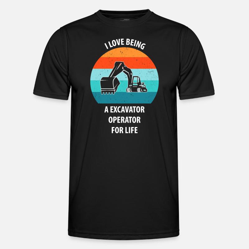 Bagger Baggerfahrer Baggerwagen - Männer Funktions-T-Shirt - Schwarz