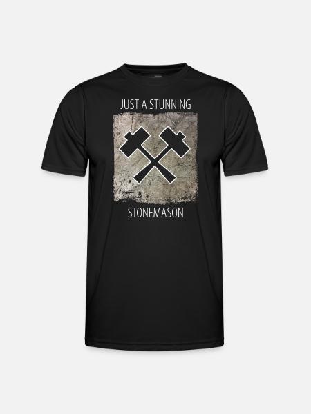 Steinmetz Steinbildhauer Spruch - Männer Funktions-T-Shirt - Schwarz