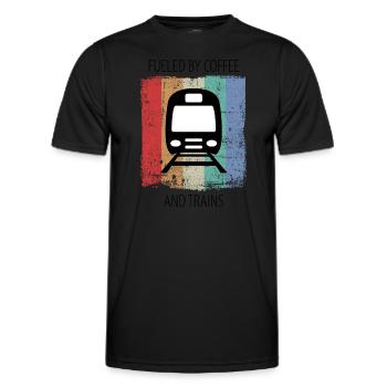 Train Railway Railroad Worker Trains Train Driver - Men's Functional T-Shirt - black - Front - AI Model Male 178 dark (178cm)