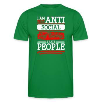 Hass Menschenhasser - Männer Funktions-T-Shirt - Kelly Green - Vorne - AI Model Male 178 dark (178cm)