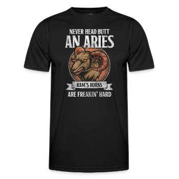 Aries Birthday Superstition Fire - Men's Functional T-Shirt - black - Front - AI Model Male 178 dark (178cm)