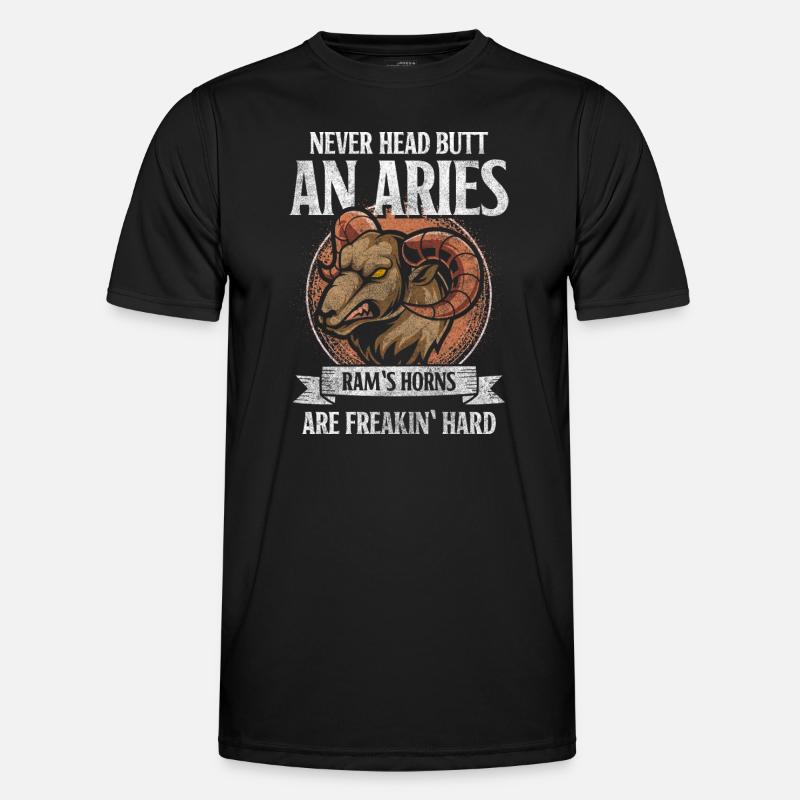 Aries Birthday Superstition Fire - Men's Functional T-Shirt - black