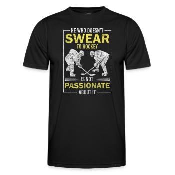 Hockey Puck Mannschaft - Männer Funktions-T-Shirt - Schwarz - Vorne - AI Model Male 178 dark (178cm)