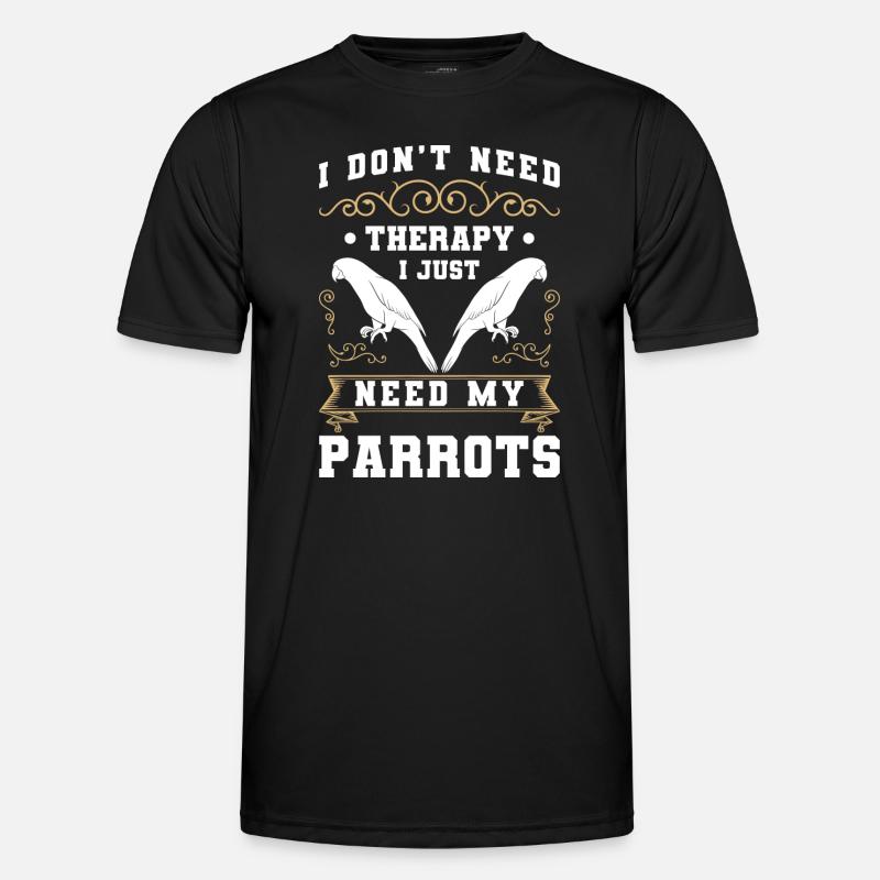 Macaw Feathers Flying Tropics - Men's Functional T-Shirt - black