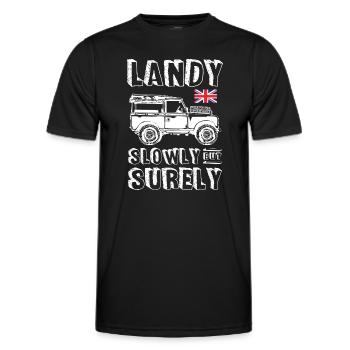 Landy Slowly But Surely - Men's Functional T-Shirt - black - Front - AI Model Male 178 dark (178cm)