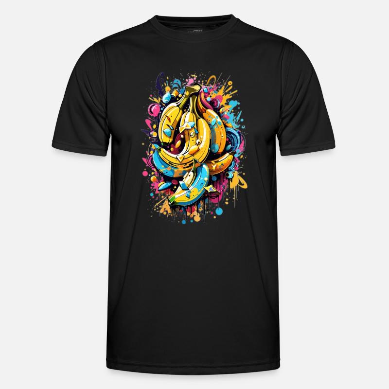 Graffiti bananer - Funktionsshirt til herrer - sort