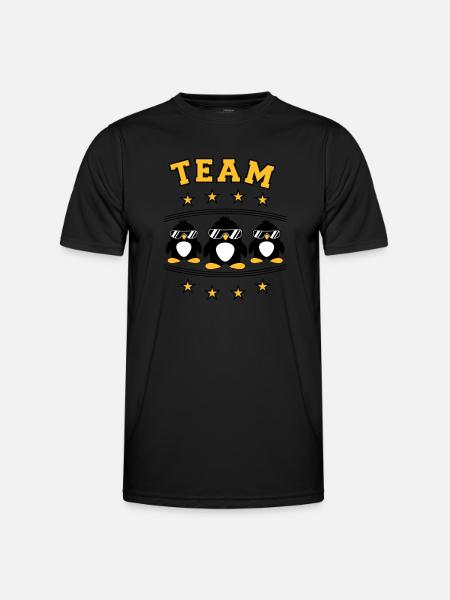 Pinguine Team Freunde - Männer Funktions-T-Shirt - Schwarz