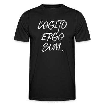 Ich denke also bin ich latein Sprache Schrift - Männer Funktions-T-Shirt - Schwarz - Vorne - AI Model Male 178 dark (178cm)